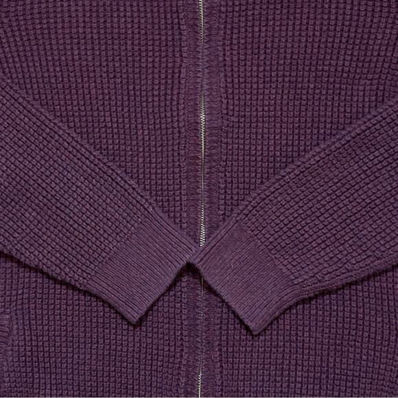 LL Bean Men’s Organic Cotton Waffle Knit Full Zip Cardigan Sweater XXL Tall - Picture 6 of 10